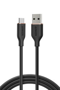 Anker USB-C  USB-A P[u (Flow) ܂ȂP[u 15W oht USB-C@Ή VRfލ̗p Galaxy iPhone 15 eΉ 1.8m ~bhiCgubN