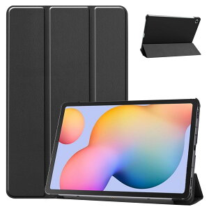 For Galaxy Tab S6 Lite/Galaxy Tab S6 Lite 2024 P[X Kluso y ɔ PU U[ J X^h X}[gP[X X^h @\ X}[gJo[ [dΉ Samsung Galaxy Tab S6 Lite 2024 Ή (ubN)