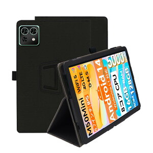 For Teclast M50 Mini �P�[�X �X�^���h �@�\ �p�x���� �㎿PU���U�[ �L�Y�h�~ �y�� �^�u���b�g �J�o�[ �S�ʕی� �^�u���b�g�p�A�N�Z�T���[ Mosasa Teclast M50 Mini ��p �X�}�[�g�J�o�[ �i�u���b�N�j