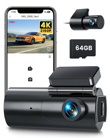 ドライブレコーダー 4K 車載カメラ 前後カメラ 小型ドラレコ WIFI付き 24時間駐車監視機能 HDR/WDR搭載 400万画素 夜間撮影 スマホ連携 170度超広角 衝撃録画 F値1.8 全国LED信号機対策 リアカメラ360° 回転 自由配置 取付簡単 初心者可 日本語取扱説明書 日本語対応可能