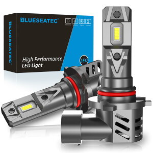 BLUESEATEC HB3 LEDヘッドライト 9005 led爆光 車検対応 ハロゲンサイズ 3倍明るさアップ DC12V 車/バイク用 ノイズ対策 キャンセラー内蔵 一体化 四重放熱25W*2 6000K ホワイト 2個入り 3年保証