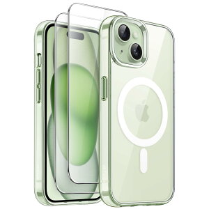 JETech 3 in 1 iPhone 15 6.1 C`p }Olbg P[X 2KXtBt MagSafeΉ ϏՌop[ X}zJo[ (O[)