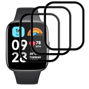 �y3���Z�b�g-�� �i���z�Ή� Redmi Watch 3 Active �p �t�C���� Watch 3 Active �K���X�t�B���� �ی�t�B���� ��ʕی�V�[�g �t���V�[�� �J�o�[ �t���ی� �\�t�g �y PET������ �Y�f�@�� 3D�ȖʃJ�o�[ �Ϗ�