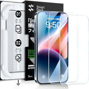 �uSmart Box�v SmartDevil �����K���X�t�B���� iPhone 14/13/13Pro �p �K���X�t�C���� �K�C�h�{�b�N�X�t�� �\��t���ȒP 9H�d�x �����ߗ� ���� �C�A���X ���b�N�����t�C���� ���炩�Ȏ�G�� ��phone 14/13/13