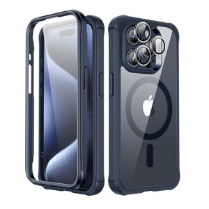 ESR iPhone 15 Pro Max��p�P�[�X�Z�b�g 1�Z�b�g�ʃ����Y�ی�t�B���� MagSafe�݊��X�}�z�P�[�X�Ή� �S�ʕی�^�C�v�R�p�K�i�ی�� �Ϗ��� Armor�V���[�Y �N���A�u���[