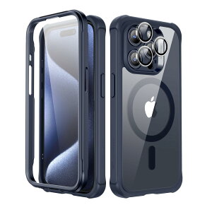 ESR iPhone 15 Pro ��p�P�[�X�Z�b�g 1�Z�b�g�ʃ����Y�ی�t�B���� MagSafe�݊��X�}�z�P�[�X�Ή� �S�ʕی�^�C�v�R�p�K�i�ی�� �Ϗ��� Armor�V���[�Y �N���A�u���[