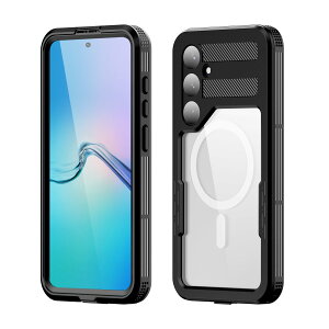 Galaxy S24�h���P�[�X Galaxy S24 �h���J�o�[ 6.2�C���`IP68�K�i �����h���� �}�O�l�b�g���� Qi�[�d�Ή� �t�F�C�XID �ϏՌ� �h�o �h�� �Ռ��z�� ����֗� Samsung Galaxy S24�h���P�[�X(�u���b�N)