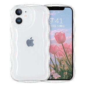 GUAGUA iPhone 12mini ケース クリア ウェーブ いphone 12mini 透明 うねうね ケース TPU 人気 バンパー 耐衝撃 超軽量 薄型 ワイヤレス充電対応 ストラップホール付き アイフォン12mini スマホ ケース 5.4