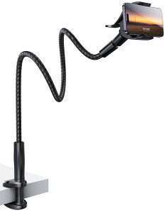 【ナイロン編み製】 Lamicall 360° 寝ながら スマホアームスタンド ベット スマホホルダー : フレキシブル アーム スタンド 携帯 すまほ けいたい 回転 ごろ寝 卓上 机 デスク アイホン アンド