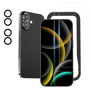 NIMASO KXtB (2) + JtB (2)iPhone16 Plus p KX یtB KChgt Jی YJo[ dx9H ϏՌ wh~ ACtH16Plusi6.7C`jΉ DFP2