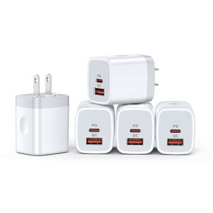 Viviber usb コンセント 急速充電器 5個セットタイプc アダプタ 2ポート 20W PD3.0 usb 充電器 スマホ 充電器 アイフォン15 充電器 ac充電器 iPhone 16/15/14/13/12/11シリーズ Pad/Xperia/GALAXY/Android等対応