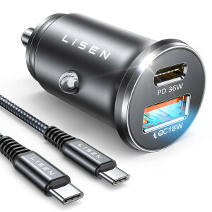 LISEN VK[\Pbg usb-c }[d 2|[g PD36W+QC3.0 60Wusb-c[dP[utPPS VK[\Pbg S y J[`[W[ ϋv12V/24VԑΉiPhone16 15/14V[Y Galaxy 16 Mini/AirSamsung