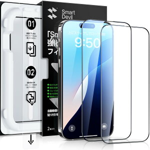 �uSmart Box�v SmartDevil �����K���X�t�B���� iPhone 16 Pro �p �K���X�t�B���� �\��t���ȒP �K�C�h�{�b�N�X�t�� 9H�d�x �w��h�~ �����ߗ� ���� �C�A�[�� �����z�� ���炩�Ȏ�G�� ��phone 16 Pro �Ή�