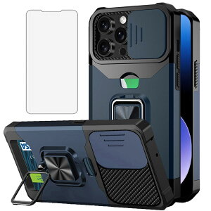 NKECXKJ iPhone 16 Pro �P�[�X�p, ��phone16pro �X�}�z�P�[�X + iPhone16pro ?�� �K���X �t �t�B���� ���z�^�J�[�h���[ ���u���@�\�����O �X�^���h �ϏՌ� Case Cover �A�C�t�H��16�v�� 16Pro �A�C�t�H��16pro 16P
