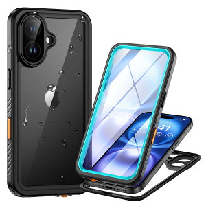 Lanhiem iPhone 16 �p �P�[�X �h���P�[�X IP68�ČR�K�i Face ID�F��/�ϏՌ�/����~��/�h�o/�h��/�����B�e/QI�[�d/���y��/�X�g���b�v�t�� �t���O���ȒP �S�ʕی�̃A�C�t�H�� 16 �h���J�o�[ �u���[