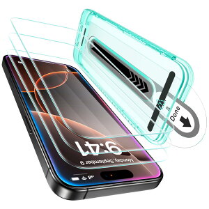 ESR iPhone 16 Pro Max KXtB 3pbN XN[یtB KXtB \tȒP tBbggCt 9Hdx RKi̔Uh~ SʃJo[ی HD Ϗ