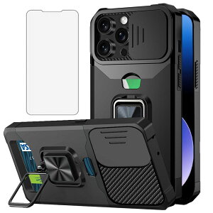 NKECXKJ iPhone 16 Pro �P�[�X�p, ��phone16pro �X�}�z�P�[�X + iPhone16pro ?�� �K���X �t �t�B���� ���z�^�J�[�h���[ ���u���@�\�����O �X�^���h �ϏՌ� Case Cover �A�C�t�H��16�v�� 16Pro �A�C�t�H��16pro 16P