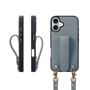 COGURE �R�O�� iPhone16Plus �P�[�X �V�����_�[�X�g���b�v �{�v �����h�~ �ϏՌ� �M�t�g�{�b�N�X�t�� COPG �u���[�����yBlueLin�z