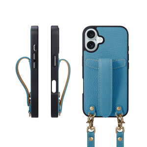 COGURE �R�O�� iPhone16Plus �P�[�X �V�����_�[�X�g���b�v �{�v �����h�~ �ϏՌ� �M�t�g�{�b�N�X�t�� COPG �V�A���yCyan�z