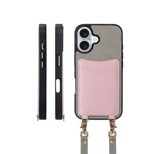 COGURE �R�O�� iPhone16Plus �P�[�X �V�����_�[�X�g���b�v �{�v �J�[�h���[ �����h�~ �ϏՌ� �M�t�g�{�b�N�X�t�� COPGCS �O���[�W��+�s���N�yGrege+PK�z