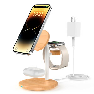 3in1 mag-safe[d CX[d }Olbg X^h iPhone/iWatch/Airpods[d 15W Watch [d X^h u[d QC3.0A_v^[t iPhone 16 15 14 13 12 Pro Max Plus Pro MiniΉ,iWatch Ultra /9