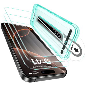 ESR iPhone 16 Pro KXtB 3pbN XN[یtB KXtB \tȒP tBbggCt 9Hdx RKi̔Uh~ SʃJo[ی HD Ϗ