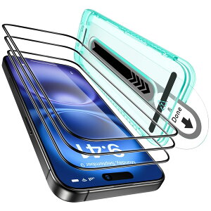 ESR iPhone 16 Plus/iPhone 15 Plus KXtB 3pbN XN[یtB KXtB \tȒP tBbggCt 9Hdx RKi̔Uh~ SʃJo[ی HD Ϗ