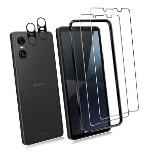 対応 Xperia 10 VI ガラスフィルム 【ガイド枠付き】2*強化ガラス 2*カメラフィルム 液晶 ガラス 超薄型 保護フィルム Xperia 10 VI SO-52E docomo / SOG14 au 日本旭硝子素材AGC 高透過率 硬度9H 気泡防止 飛