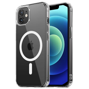 NIMASO iPhone12 mini 用 ケース MagSafe対応 クリア 軽量 PC 背面 黄変防止 耐衝撃 傷つけ防止 ケース マグネット搭載 マグセーフ対応 バンパー ワイヤレス充電対応 ストラップホール付き 携帯カバ