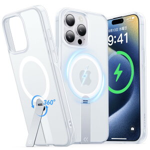 yVz360°]IX}[gX^hځzCASEKOO iPhone 15 Pro p P[X ͂Ȏ cΉ yMagSafeƃX^hpz }Olbg ČRMILKiϏՌ CX[dΉ wh~