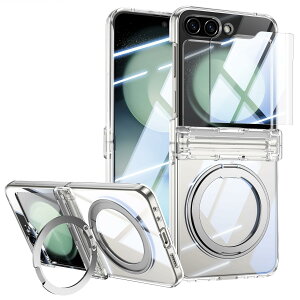 OURJOY Galaxy Z Flip5 MagSafe�Ή� �P�[�X Samsung �M�����N�V�[Z Flip5 / SC-54D / SCG23 �q���W�ی� ���@�\360°��]�X�^���h �J�o�[ �����x�ȃT�u�ی�t�B�����t�� �J���������Y�ی� ���� ���^ ������ �X�g