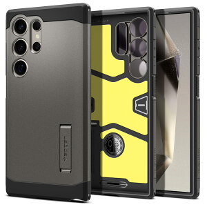 Spigen Galaxy S24 Ultra �P�[�X �ϏՌ� �X�^���h�t�� �ČRMIL�K�i�擾 SC-52E | SCG26 �O�w�\�� �X�}�z�X�^���h �J�����ی� ���h�~ �Ռ� �z�� Qi�[�d ���C�����X�[�d �^�t�E�A�[�}�[ ACS07301 (�K�����^��)