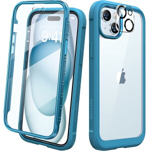 Diaclara iPhone15 p P[X 6.1C` op[P[X ʕیtCt wʃNA PC+TPU Sʕی  P[X CX[dΉ }u[