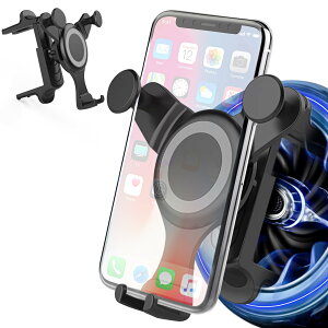 【2024アップグレード・最強の安定】スマホホルダー 車 クリップ式 車載携帯ホルダー 丸型エアコン 片手操作 車 スマホスタンド 吹き出し口 360度回転 カー用品 便利グッズ iPhone Android 全機