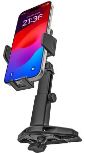 Charchendo スマホホルダー 車 【高さ調節】cdスロット 車載 スマホスタンド 伸縮アーム 車 CDプレーヤー スマートフォンホルダー 360度回転 片手操作 車用品 携帯スタンド 自由調節 車用スマホ