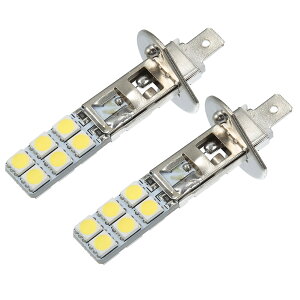 A ABSOPRO フォグランプ LED H1 フォグランプバルブ ヘッドライトバルブ 5050チップ 6000-6500K LEDヘッドライト 12V 車用用ランニングランプ ランプ アルミニウム ホワイト 1ペア