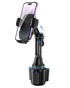 スマホホルダー 車 ドリンクホルダー 車載ホルダー カップホルダー スマホスタンド 車 携帯電話 車用 カップスタンド 伸縮アーム ネック調整 360度 回転 車載 携帯ホルダー iPhone15/14/13/12/ SE/1