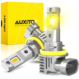 AUXITO H8/H9/H11/H16 LED wbhCg CG[ H11 LED tHOv 3000K Px̃`bv 4{邳Abv  VԌΉ tȒP t@X É uԋN DC12-18VԑΉ Od