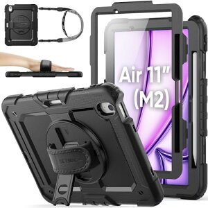 SEYMAC stock 2024N 11C`iPad Air(M2)ϏՌP[X یtBt y[ 360°]X^h nhXgbv V_[Xgbv SʕیJo[ iPad Air 11 2024p^iubNj