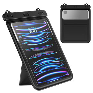 MoKo タブレット防水ケース お風呂ケース 縦スタンド仕様 12インチ以下のタブレット適用 透明防水カバー 首掛けバンド付き 浴室 お風呂ティックトック プール 水泳 砂浜 海水浴 iPad 第10世代