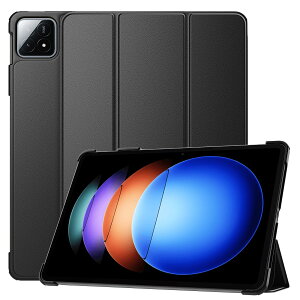 MoKo Xiaomi Pad 6s Pro 12.4 �P�[�X �V���I�~�p�b�h 6s Pro 12.4�C���` 2024 �p�ی�P�[�X �蒠�^�ی�J�o�[ �X�^���h�P�[�X �I�[�g�X���[�v�Ή� PC+PU�� �y�� ����h�~/�ϏՌ� Black