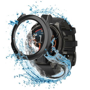 �K�[�~��(GARMIN) fenix 8 Sapphire AMOLED 47mm �p �J�o�[ �P�[�X �A�b�v���E�H�b�`�ی�J�o�[ �K���X�t�B���� ��̌^ �h�� �h�o �t�B���� �ی�t�B�����yHUKWIMO�z 3D�S�ʕی� �w��h�~ HD�����ߗ� ����