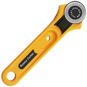 カッター ロータリーカッター ロータリーカッター 28 mm ロータリーカッター 裁縫用 丸刃 回転刃 耐久性 ワンタッチレバー付き 手芸 DIY 生地 コットン (イエロー)