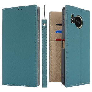 Havaya AQUOS sense8 ケース aquosセンス8 ケース SH-54D ケース 手帳型 本革 ストラップ docomo SHG11 耐衝撃 シャープ Sharp アクオス カバー au SH-M26 SoftBank 楽天モバイル カード収納 レザー-スカ