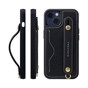 HANATORA iPhone15 �P�[�X �{�v �ϏՌ� �w�ʃx���g �J�[�h�|�P�b�g �X�}�z�P�[�X �X�}�z �X�^���h�@�\ �l�b�N �X�g���b�v �t�� �G���{�X���U�[ �M�t�g �}�O�l�b�g�Ȃ� �u���b�N NCGH-15-Black