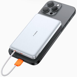【こだわり設計・ケーブル内蔵】TORRAS モバイル バッテリー タイプC 10000mAh 22.5W急速充電 PD3.0対応 携帯充電器 パワーバンク マグネット式 軽量 小型 PSE認証済み 両台充電可能 コンパクト 線