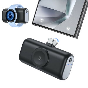 【Galaxy WatchとiPhone 15/16同時充電 折畳みタイプCコネクター】5000mAh モバイルバッテリー 軽量 小型 スマホ充電器 15W急速充電 Galaxy Watch 充電器 PSE認証済 携帯充電器 コンパクト iPhone 16/15シリ-ズ