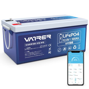 VATRER POWER 12V300Ah Bluetooth�����_�S���`�E���C�I���o�b�e���[ 3840Wh 200A BMS���� MAX2560W�̕��דd��5000��ȏ� LiFePO4�����_�S�o�b�e���[�ቷ�J�b�g�I�tRV/�L�����s���O�J�[�A�o�b�N�A�b�v�d���A��