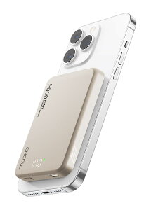 モバイル バッテリー MagSafe対応 【2024薄型9MM 急速充電】マグネット式ワイヤレス充電 5000mAh PD20W USB-c出力 モバイルバッテリー ワイヤレス出力15W / USB-C入出力/PSE認証済み LED残量表示 iPhone 1