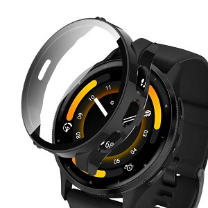 For Garmin(ガーミン) Venu 3Sケースカバー ガラスフィルム+PCフレーム 一体型 Garmin(ガーミン) Venu 3S用防水防塵保護ケース全面保護 装着簡単 高透過率 指紋防止 (ブラック)
